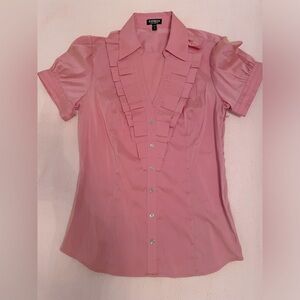 small vintage express elite stretch pink top